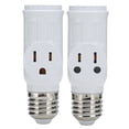 thumbnail image 4 of Adaptador De Salida De Bombilla, Fácil De Instalar 0-125 VCA Convertidor De Enchufe De Luz De 3 Clavijas PBT 2 Piezas Retardante De Llama Para Garajes, 4 of 7