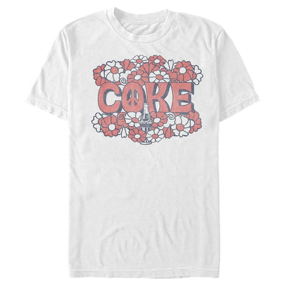 Men's Coca Cola Unity Floral Logo Graphic Tee White X Large
