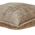 thumbnail image 3 of 20" X 7" X 20" Transitional Taupe Solid Quilted Pillow Cover With Poly Insert, 3 of 5