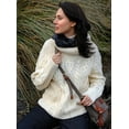 thumbnail image 3 of Aran Woollen Mills Women's 100%Merino  Wool Cowl Neck Irish Pullover Sweater Made in Ireland, 3 of 5
