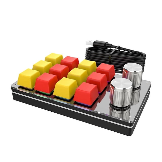 Teclado personalizado de 12 teclas y 2 botones, tecla de acceso directo para copiar y pegar, máquina de juegos de deportes electrónicos, conexión en caliente, personalizada