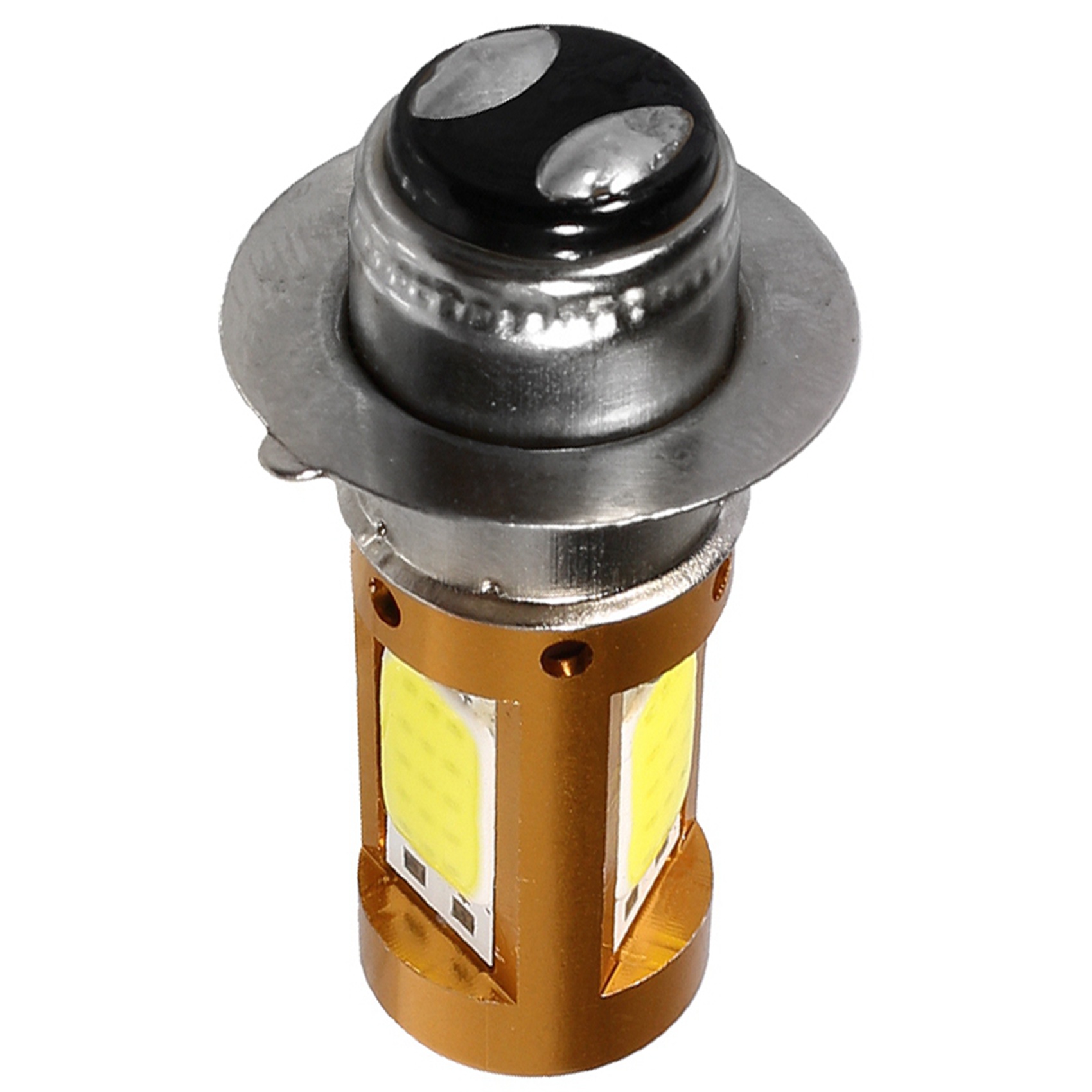 2X H6M PX15D P15D LED Motorcycle Headlights Hi-Lo Beam Bulb for Motorbike Scooter Moped Lamp White 1500Lm 12-30V