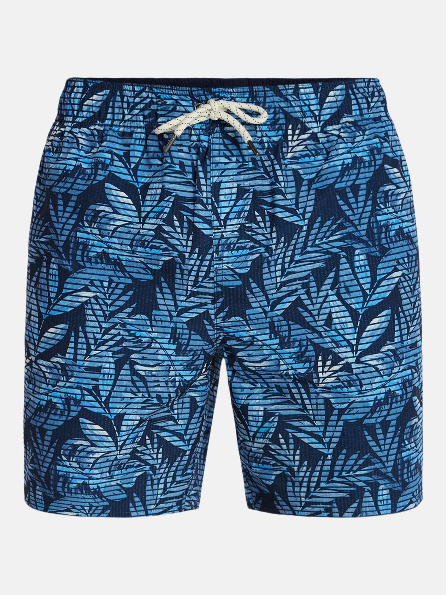 Laguna Men's Printed Seersucker Volley Swim Trunks with Brief Liner, 7" Inseam, Sizes M-2XL
