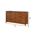 thumbnail image 5 of Dresser with 6 Drawers and Wooden Frame Brown, 5 of 6