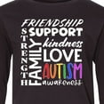 thumbnail image 4 of Inktastic Autism Awareness Love, Friendship, Support Long Sleeve Youth T-Shirt, 4 of 5