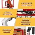 thumbnail image 4 of GARITIN Indoor Basketball Hoop for Kids, Over The Door Basketball Hoop Set with LED Lights, Scoreboard, 1 Balls & Sound Effects, LED Basketball Hoops for Teens Adults Boys Toys, 4 of 7