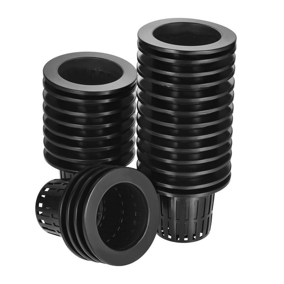 Uxcell Garden Slotted Mesh Cups Hydroponic Net Pots Plastic 4 Inch, Suitable for Planting, Black 25pcs