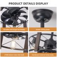 thumbnail image 5 of Mintazer American Industrial Vintage Open Caged Fan Lamp DC Motor 110V Remote control Ceiling Fan Light for Living Room, Bedroom and Kitchen, Black, 5 of 7