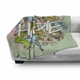 thumbnail image 3 of Modern Soft Flannel Fleece Throw Blanket, Hippie Life with Man and Woman Peace Pacifism Liberal Sketch Illustration, Cozy Plush for Indoor and Outdoor Use, 50" x 60", Multicolor, by Ambesonne, 3 of 6
