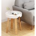 thumbnail image 2 of Universal Expert Remus Round Side Table Modern Oak and White, 2 of 9