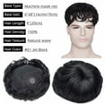thumbnail image 2 of Benehair 100% Remy Human Hair Extensions Mens Hair Replacement System Toupee Hairpieces Clip in 4 Clips Black, 2 of 8