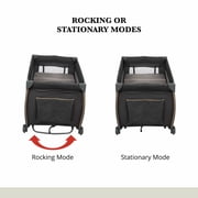 Monbebe Play Yard – Full-Size Rocking Bassinet, Removable Changer & Toy Bar – Castle Point