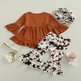 thumbnail image 3 of POINTERTECK Toddler Baby Girls 3PCs Outfits Long Pullover Ruffle Dress Shirt Leopard Flared Pants Fall Winter Clothes, 3 of 6