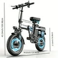 thumbnail image 2 of 48V15AH Removable Lithium Battery, 35 Mile Long Distance Folding Adult Electric Bike - 20MPH Speed, 500W Brushless Motor, Lightweight 14 Carbon Wheels, Smart LCD Display, U-Shaped Brake, 2 of 5