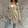 thumbnail image 4 of UPPADA Women Open Front Knit Cardigan Boho Beach Cover up Crochet Long Sleeve Lightweight Oversized Open Front Cardigan Sweaters Kimonos Tops Beige,L, 4 of 4