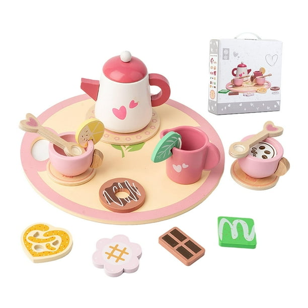 Juego de té para la tarde para niños pequeños, juego de cocina, accesorios, juegos divertidos Estilo B
