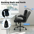 thumbnail image 5 of Hoffree Executive Office Chair with Flip-up Arms Mid Back Computer Desk Chair Adjustable Task Chair Lumbar Back Support 8 Hours Heavy Duty Design for Adult, Black, 5 of 10