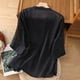 thumbnail image 4 of Vestidos Casuales Para Mujer, Blusas De Mujer De Moda Blusas casuales holgadas de manga corta con cuello en V y manga 1/2 para mujer, 4 of 5