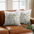thumbnail image 3 of Throw Pillow Covers, Yellow Spring Floral 24x24 Pillow Covers for Couch/Sofa/Bed, Elegant Pastoral Flowers Decorative Square Linen Cushion Pillowcase for Home Decor, 3 of 9