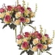 thumbnail image 1 of ZHAOCHENG Flores artificiales, 2 piezas de rosas artificiales de plástico, plantas para decoración de mesas de bodas, hoteles y hogares. Rosa roja, 1 of 5