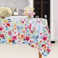 thumbnail image 1 of Easter Fabric Rectangle Table Cloth 60 x 84 Inch, Polyester Easter Flower Spring Tablecloth, Table Cover Protector for Holiday, Party, Wedding, Birthday, Decoration Use, Blooming Flower, 1 of 5
