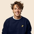 thumbnail image 4 of Dalix Taco Embroidered Fleece Crewneck Long Sleeve Sweatshirt Mens in Navy Blue L Large, 4 of 5
