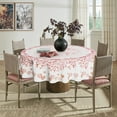 thumbnail image 3 of Valentine''s Day Tablecloth 60x60 Inch Round, Pink Ribbon Love Happy Valentine Table Cloth Holiday Table Cover for Party Dinner Decor, 3 of 6