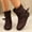Brown, variant on Women's Low Heel Slouch Suede Slip On Casual Round Toe Ankle Boots with Ring Buckle and Side Zipper Brown