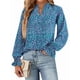 thumbnail image 3 of Blusa de Estilo Bohemio con Cuello en V y Mangas Largas, Estilo Floral, Informal, Holgada, de Verano, con Mangas Abullonadas para Mujer. Color XL, 3 of 6