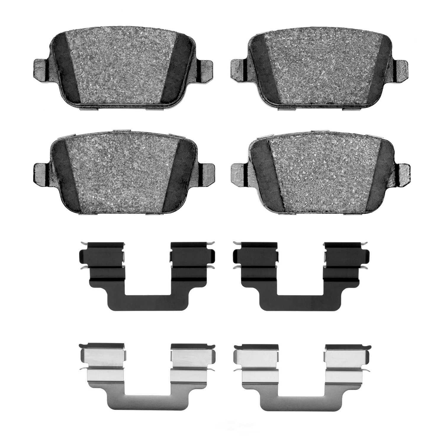 Dynamic Friction Company 1551-1314-02 DFC 5000 Advanced Brake Pads - Low Metallic and Hardware Kit