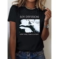 thumbnail image 1 of Joy Division Graphic T-Shirt, Casual Crew Neck, Polyester Knit Fabric, Regular Length, with Alphabetic Print, for All-Season Short Sleeve Tee, 1 of 6