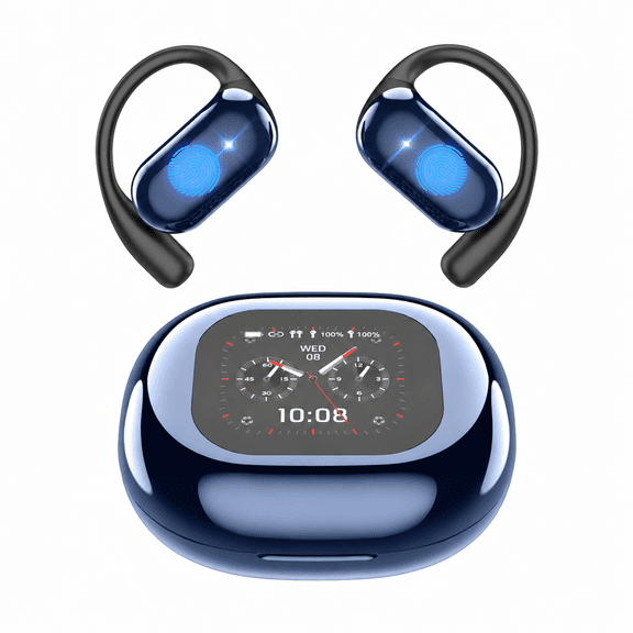 ETEPEHI Wireless Earbuds, Bluetooth 5.4 Open Ear Earbuds with Full-Color LCD Touchscreen Charging Case, 48H Playtime, Bluetooth Headphones for Running Workout Sports