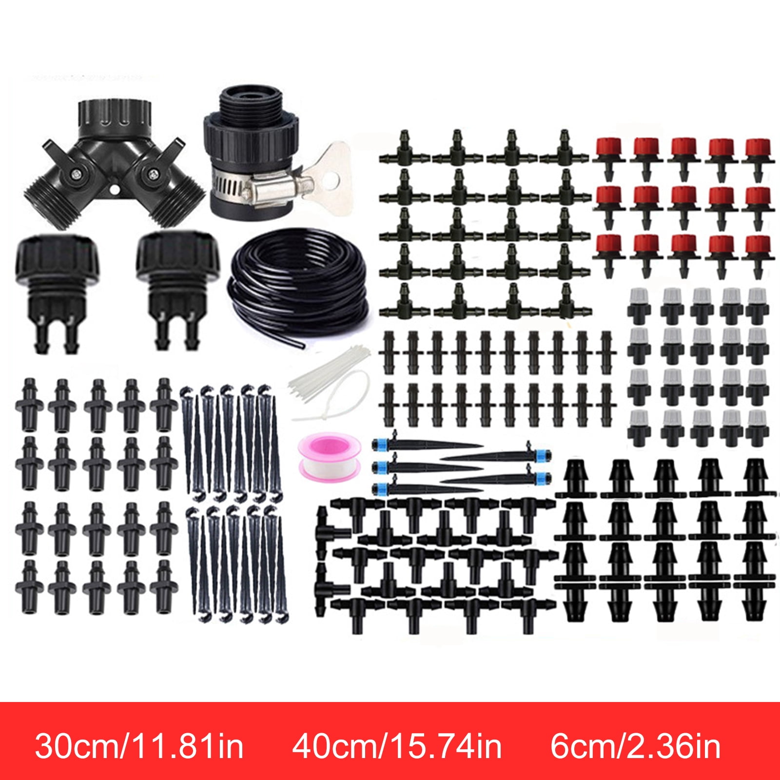 40M Drip Irrigation Systems Set 20 Adjustable Sprinklers Water Saving Gardening Greenhouse Watering Equipment With Pipes