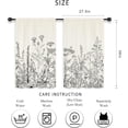 thumbnail image 3 of Small Kitchen Curtains Cafe Curtains Floral Leave Plant Botanical Wildflower Rod Pocket Farmhouse Pattern Herb Living Room Bedroom Window Drape Treatment Fabric 2 Panels 27.5 x 39 Inch, 3 of 6