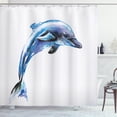 thumbnail image 1 of Ambesonne Dolphin Shower Curtain, Ecological Theme Design, 69"Wx84"L, Blue Lilac Black, 1 of 3