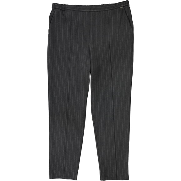 St. John Womens Pinstripe Dress Pants Leggings, gris, grande
