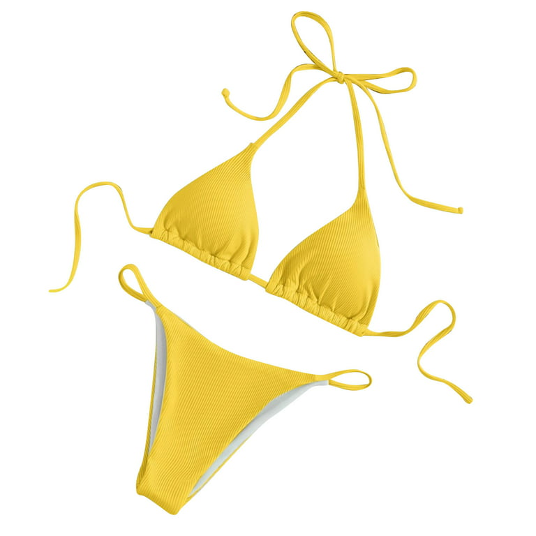 button tie bikini set — YELLOW SUB TRADING