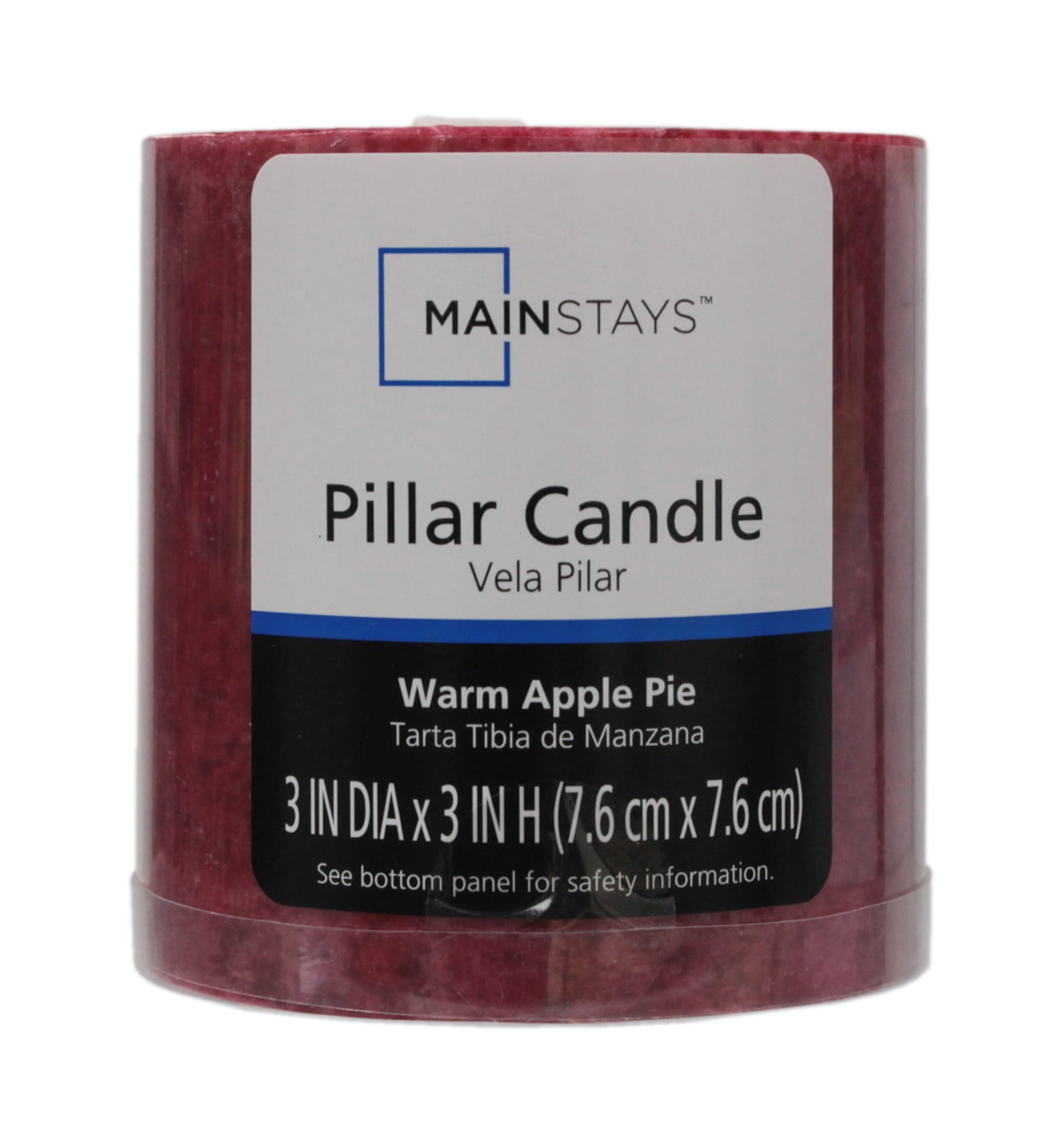 Mainstays Scented Mottled Pillar Candle, 3 x 3 inches, Red, Warm Apple
