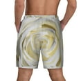 thumbnail image 3 of Sigee White Rose Print Mens Swim Trunks with Compression Liner Quick Dry Swim Stretch Beach Shorts with Pockets,S-3XL, 3 of 7