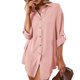 thumbnail image 1 of Moda mujer camisa de color sólido cuello vuelto manga larga de un solo pecho camisa suelta info Abanopi Camisa de color liso, 1 of 6