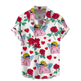 thumbnail image 4 of Camisas hawaianas divertidas con estampado 3D para hombre, camisas con botones y solapa con personalidad, blusas de manga corta de gran tamaño, ropa para hombre, 4 of 4
