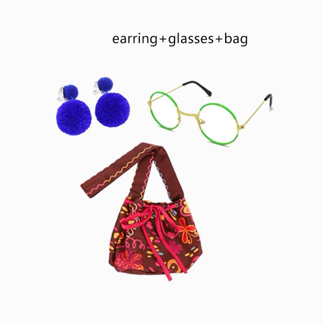 Encanto Girls Mirabel Dress Vestido Charm Cosplay Disfraz Fancy Disney Princess vestidos bolsa gafas para cumpleaños carnaval Party5-6T (Tag130) Gao Jinjia LED