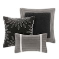 thumbnail image 3 of Madison Park Palmer 7 Piece Comforter Set, Queen, Black/Gray, 3 of 5