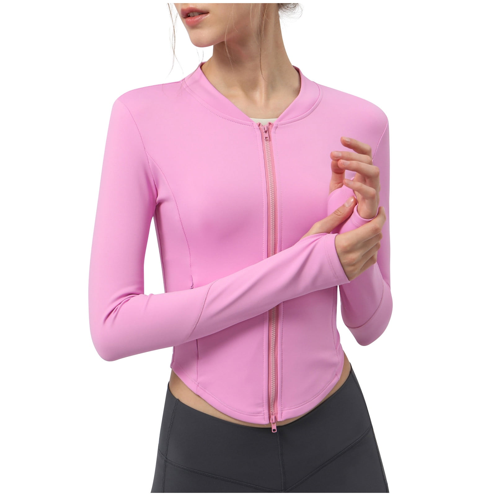 Sportswear Athletic Jacket With Thumb Holes FAIWAD Women's