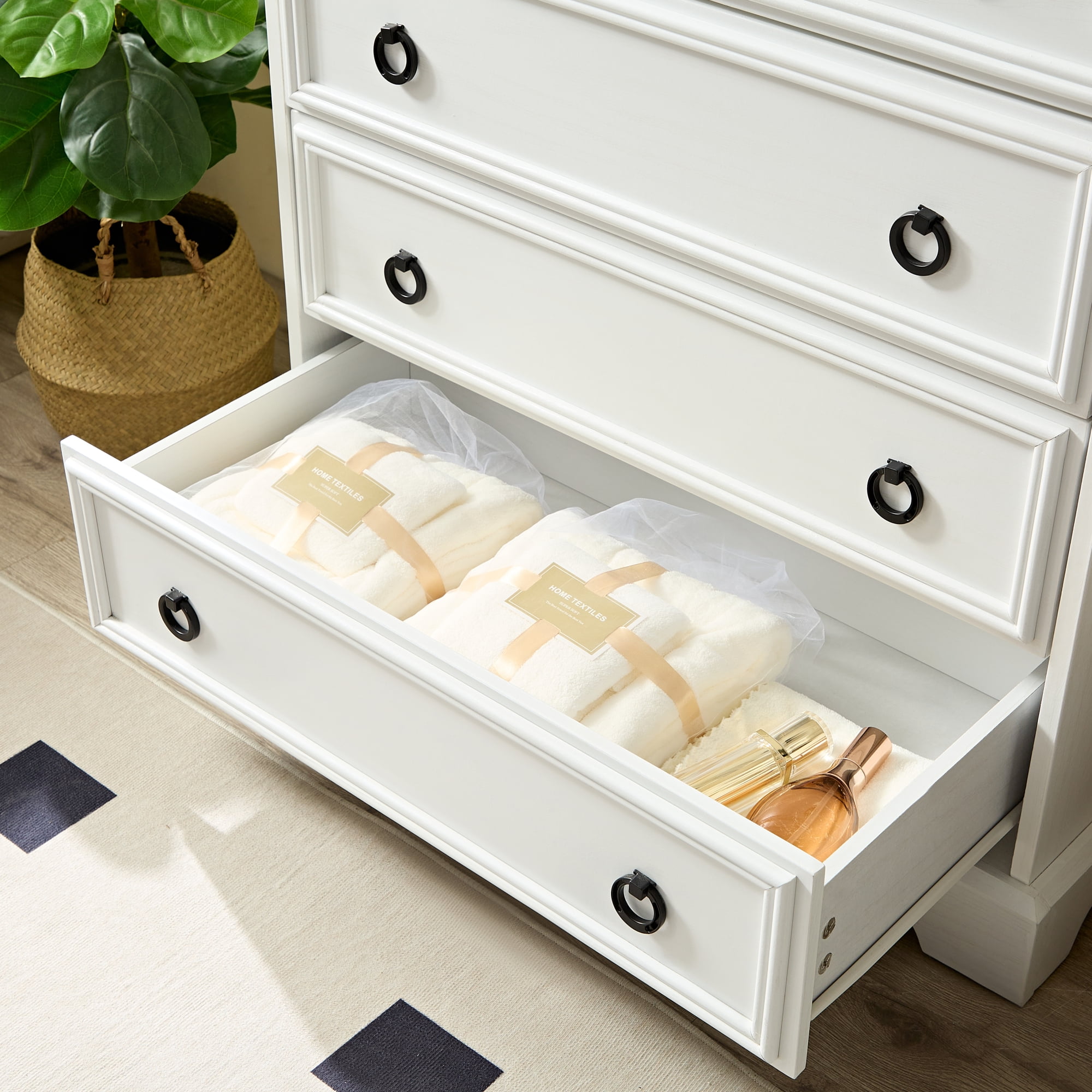 Leumius Modern 6 Drawer Dresser for Bedroom,Tall Chest of Drawers Closet Organizers & Storage Clothes for Living Room,Hallway,White