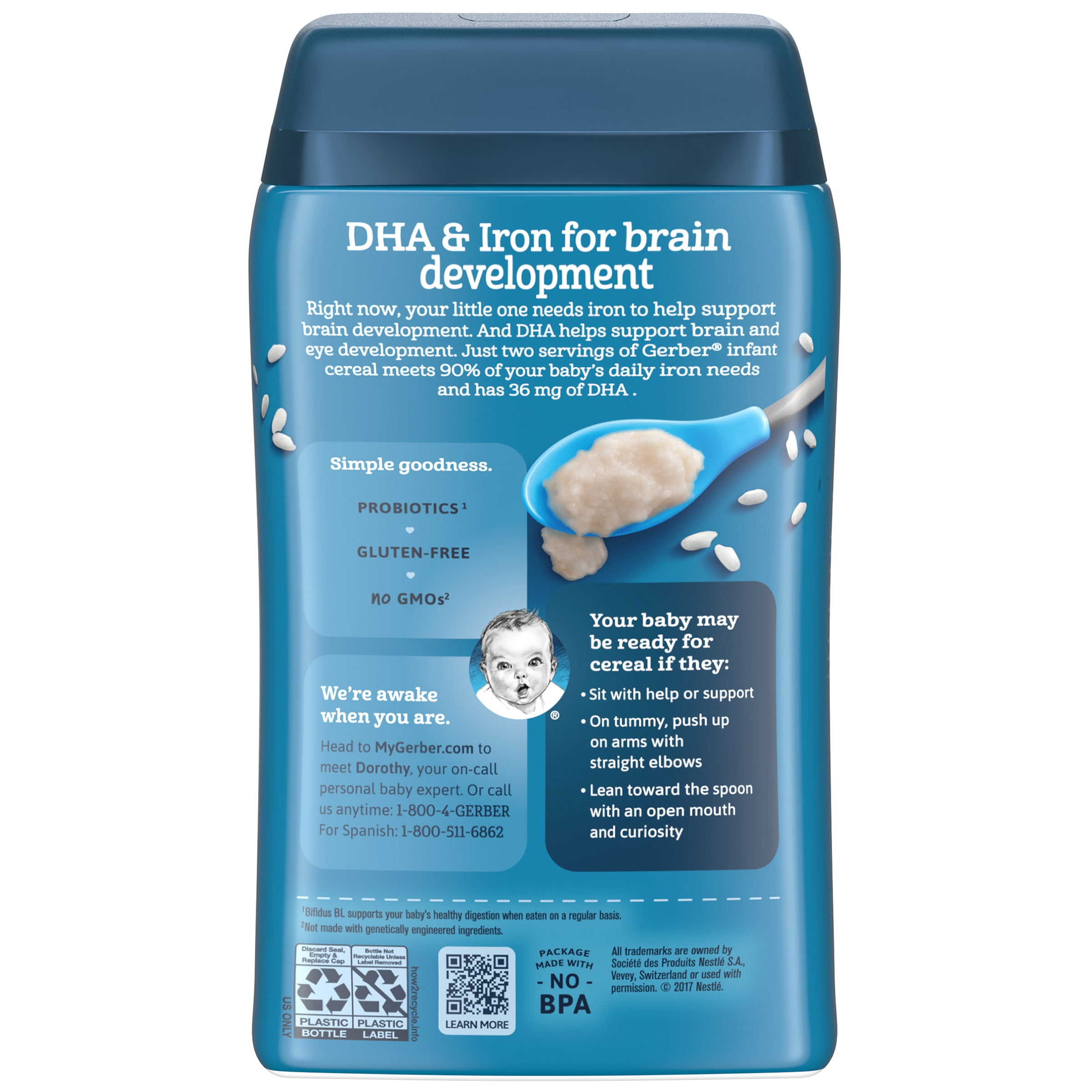 dha probiotic rice cereal