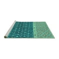 thumbnail image 2 of Ahgly Company Machine Washable Indoor Rectangle Oriental Turquoise Blue Modern Area Rugs, 2' x 5', 2 of 4