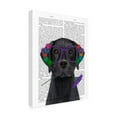 thumbnail image 2 of Fab Funky 'Black Labrador and Flower Glasses Book Print' Canvas Art, 2 of 3
