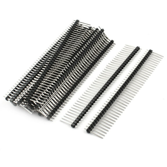 Unique Bargains 17mm 40Pin Single Rows Straight Pin Header Connector Strip 20Pcs
