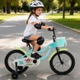 thumbnail image 4 of Costway Vélo pour Enfants de 18 Pouces. Draisienne pour Tout-Petits avec Roues Stabilisatrices, Frein à Main, Frein à Rétropédalage, Vert, 4 of 9